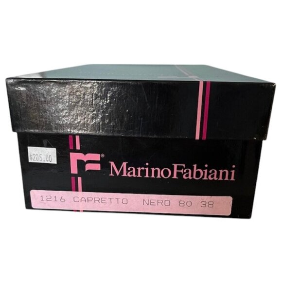 Marino Fabiani Authentic Designer Made in Italy Black Leather Pump Heels 38/US8 - Picture 10 of 11